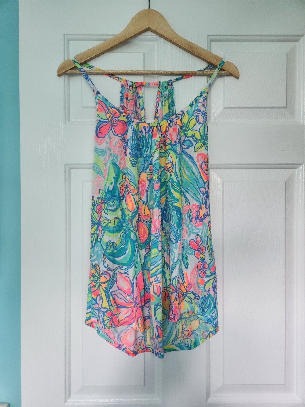 Lilly Pulitzer Lacey Tank Top in Surf Gypsea, size M, preloved - Picture 2 of 4